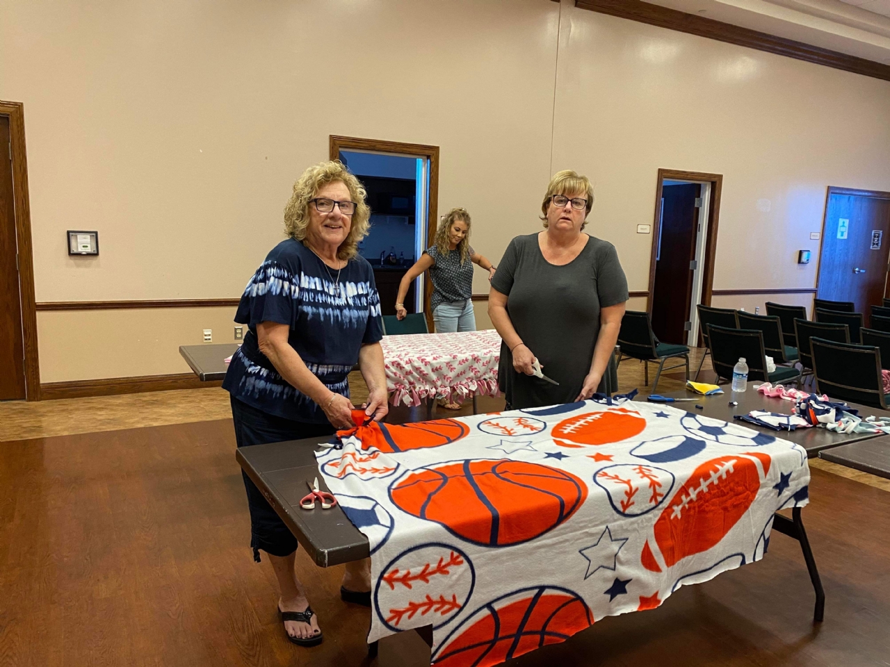 Members of the VFW Auxiliary helped make Baby Blankets for The Blue Star Mothers of Tampa Bay to bring to baby showers of military Families. 